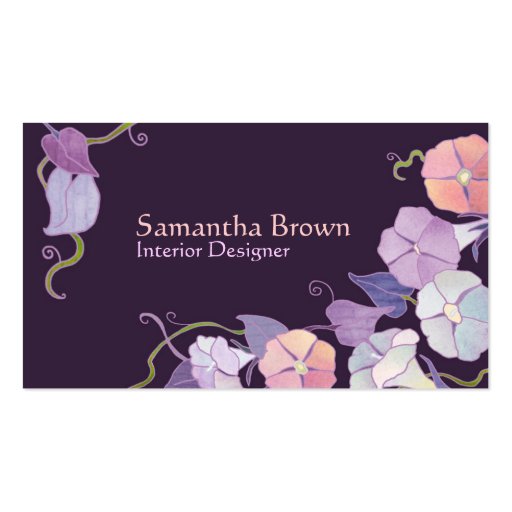 Morning Glories Interior Design Business Cards (front side)