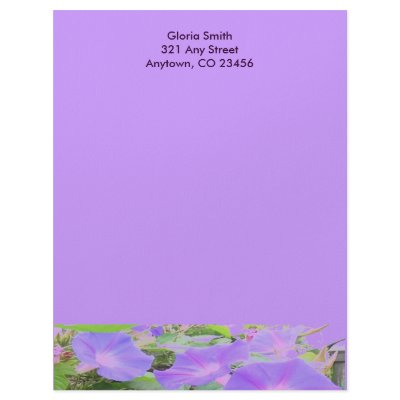 Morning Glory Border Letterhead Design by SeaAngel