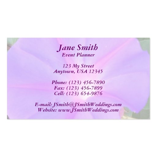 Morning Glory Business Card Template (front side)