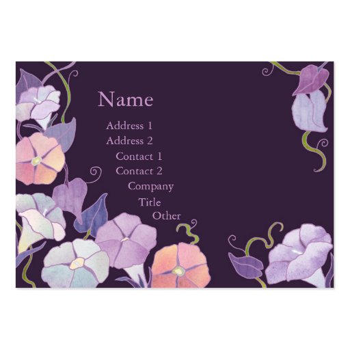 Morning Glory Florists Business Cards (front side)