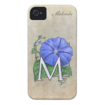 Morning Glory Flower Monogram iPhone 4 Case