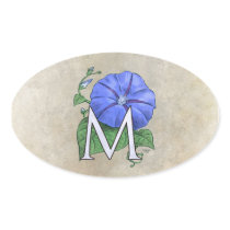 Morning Glory Flower Monogram stickers