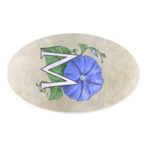 Morning Glory Flower Monogram stickers