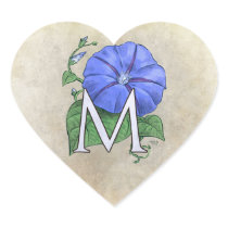 Morning Glory Flower Monogram stickers