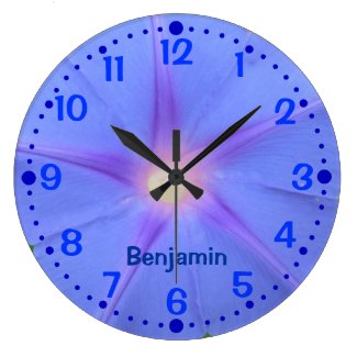 Morning Glory Flower Personalized Clock w/ Minutes