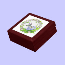 Morning Glory Hummingbird Keepsake or Jewelry Box gift boxes