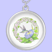 Morning Glory Hummingbird Wreath necklaces