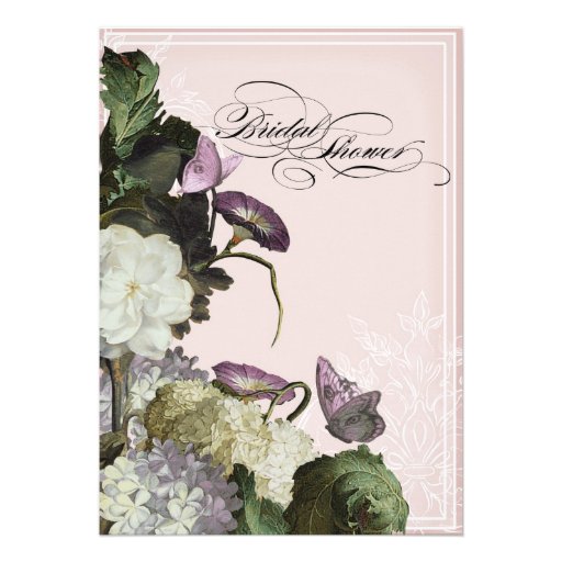 Morning Glory Hydrangea Bridal Shower Invitation