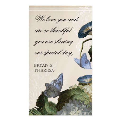 Morning Glory Hydrangea - Favor Gift Tags Business Card (back side)