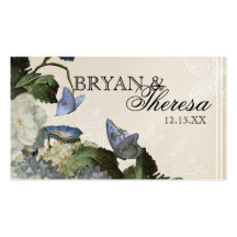 Morning Glory Hydrangea - Reception Seating Cards Business Card Templates