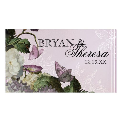 Morning Glory Hydrangea - Reception Seating Cards Business Card Templates (front side)
