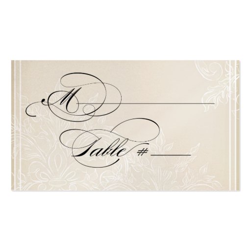 Morning Glory Hydrangea - Reception Seating Cards Business Card Templates (back side)