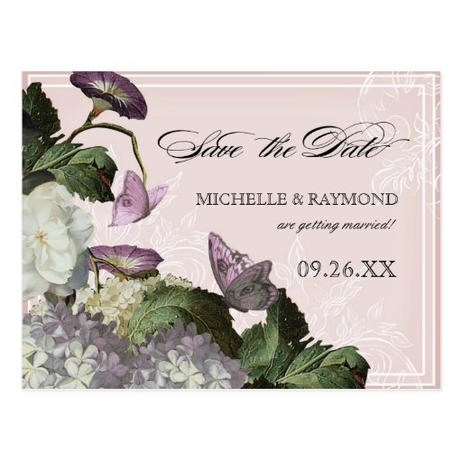 Morning Glory Hydrangea -  Save the Date Postcard