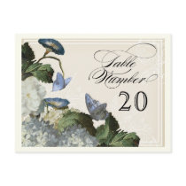 Morning Glory Hydrangea -  Table Seating Numbers Postcard
