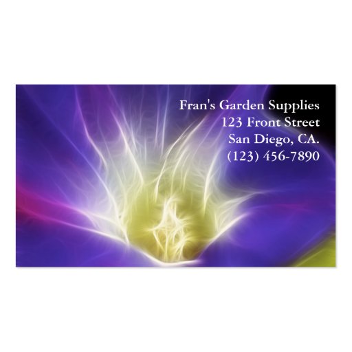 Morning Glory Photo Fractal Business Card (front side)