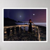 cat, morning, digitalblasphemy, bliss, blasphemy, oceanview, desktop wallpaper, Poster with custom graphic design