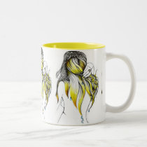 artsprojekt, morning, glory, drops, water, hair, long, white, drawing, inspiring, minimalism, patricia, vidour, fantasy, ink, simplicity, design, woman, femme, girl, decorating, clear, visual, accent, simple, illustration, magic, black, imaginary, magical, female, Mug with custom graphic design