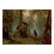 Morning in a Pine Forest, 1889 Greeting Card