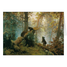 Morning in a Pine Forest by Ivan Shishkin Greeting Cards