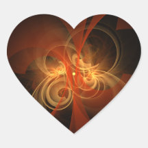 Morning Magic Abstract Art Heart Sticker