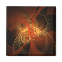 Morning Magic Abstract Art Square Magnet