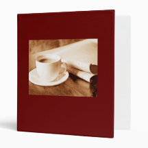 Morning News and Coffee Sepia Tone 3 Ring Binder
