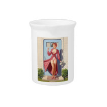 Morning Newspaper Pin-Up Girl Drink Pitchers