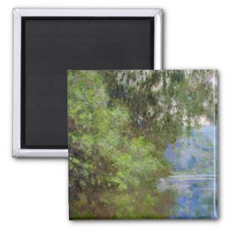 Morning on the Seine near Giverny Claude Monet 2 Inch Square Magnet