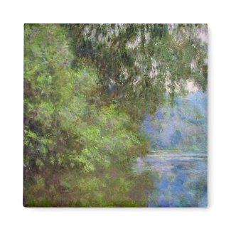 Morning on the Seine near Giverny Claude Monet 2 Inch Square Magnet