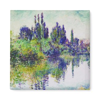 Morning on the Seine, near Vetheuil Claude Monet 2 Inch Square Magnet