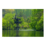 china, asia, lake, trees, green, postcard, print,