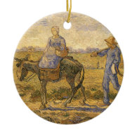 Morning: Peasant Couple Going to Work by van Gogh Ornament