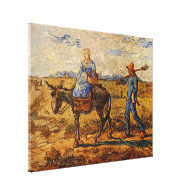 Morning peasant couple going to work canvas prints