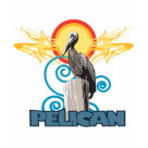 ladies_casual_tshirt - A pelican sits amidst the ocean breezes and the morning sun blazes overhead.
