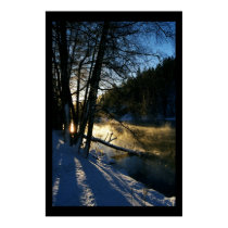 Morning  River Winter Sunrise posters