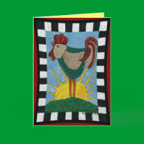 Morning Rooster - sunrise greeting card