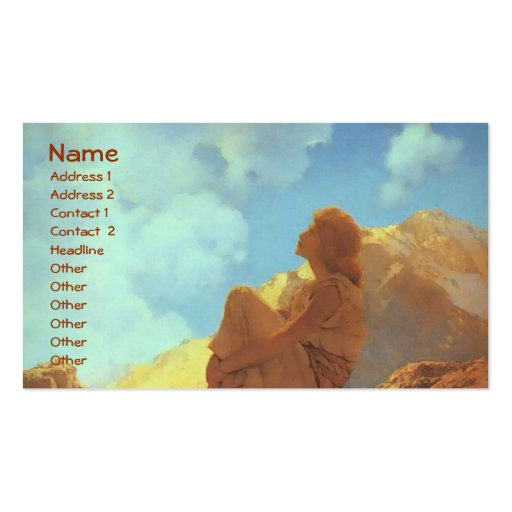 Morning (Spring), Maxfield Parrish Fine Art Business Card Templates (front side)