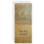 MORNING STAR , antique yellow brown green Personalized Invite