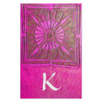 MORNING STAR MONOGRAM ,pink fuchsia white Custom Stationery