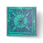 MORNING STAR,Turquase Blue Green ,Teal Pinback Button