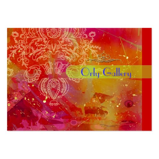 Morning Sun, damask and abstract template Business Card (front side)