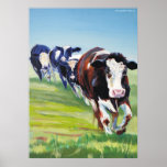 'Morning Walk'  Holstein Friesian cow painting Print