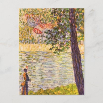 Morning walk (The Seine at Courbevoie) by Seurat Postcards