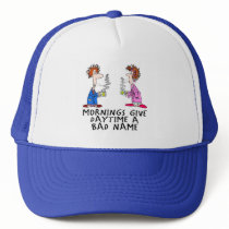 Mornings give daytime a bad name hats by SmartAssProducts Mornings give daytime a bad name hats