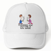 Mornings give daytime a bad name hats by SmartAssProducts Mornings give daytime a bad name hats