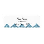 Moroccan Blue Triangle Motif Return Address Labels