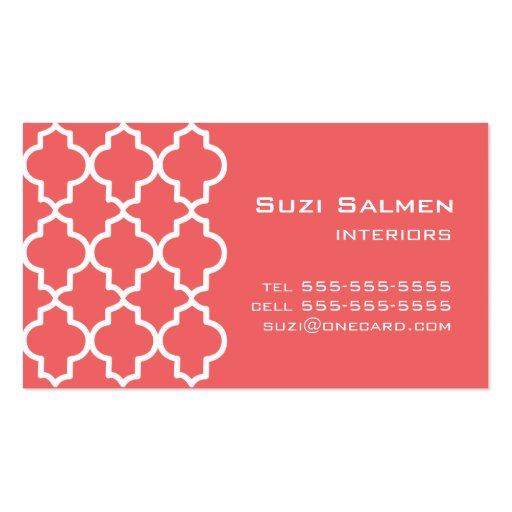 Moroccan Coral Dreams Business Card (front side)