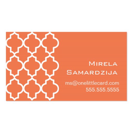 Moroccan Dreams Coral Rose Business Card (front side)