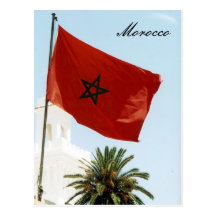 moroccan flag postcard