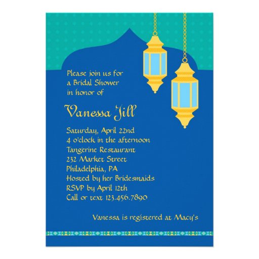 Moroccan Lantern Bridal Shower Invitation 5" X 7" Invitation Card Zazzle